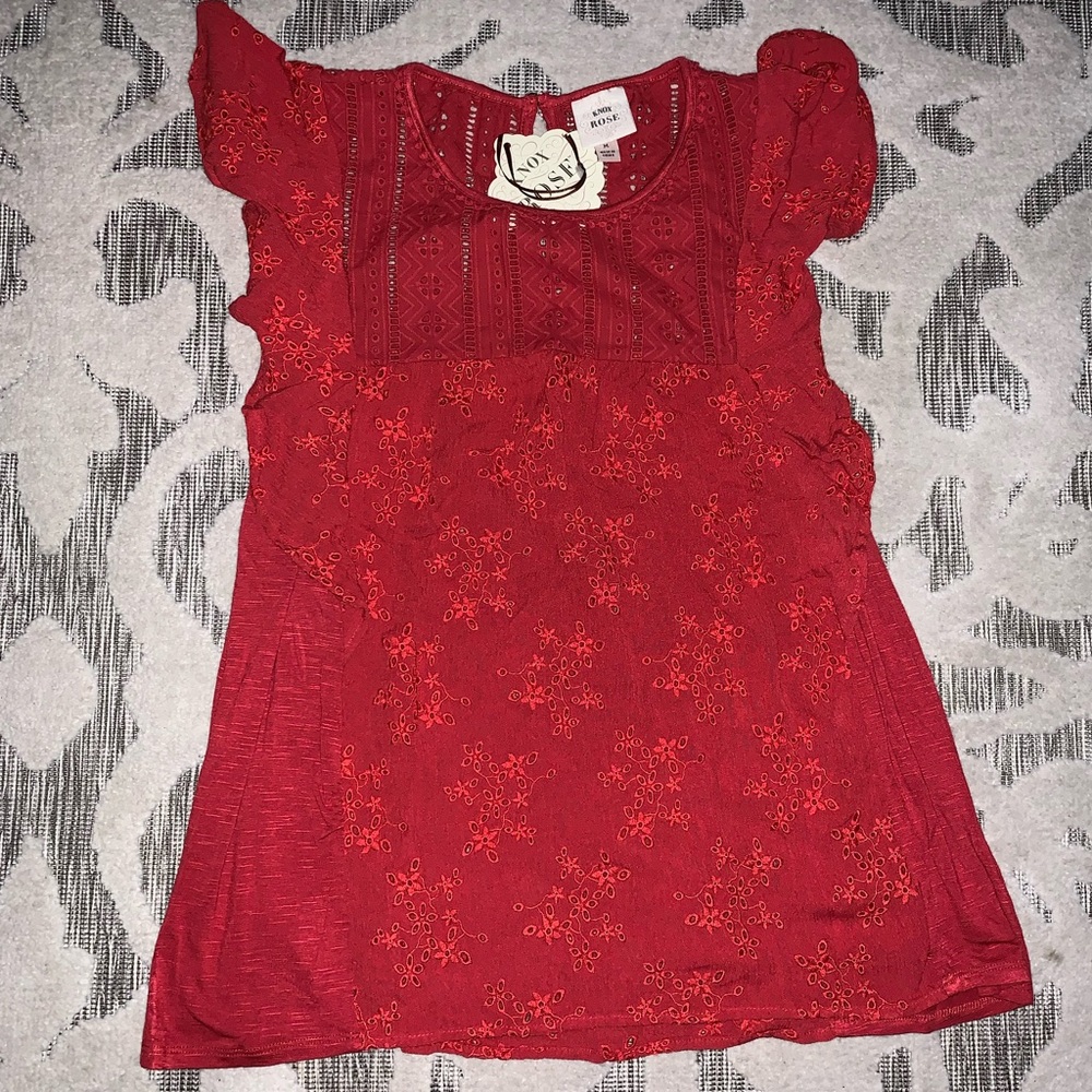 Flutter short sleeve blouse